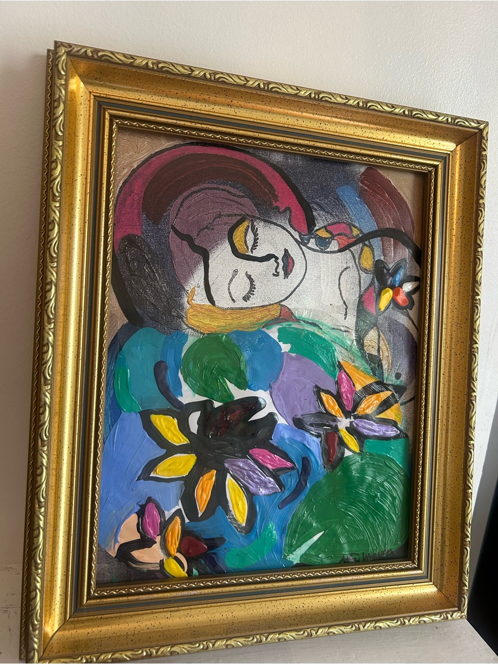 Abstract Floral Portrait Wall Art - Multicolor art by Addie wuensch